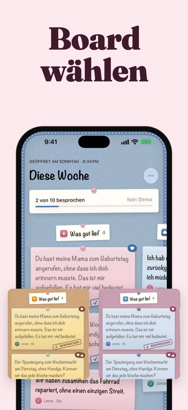 Wählt euer Board: Das Design Fotowand mit den Boards Pinnwand und Blüte daneben