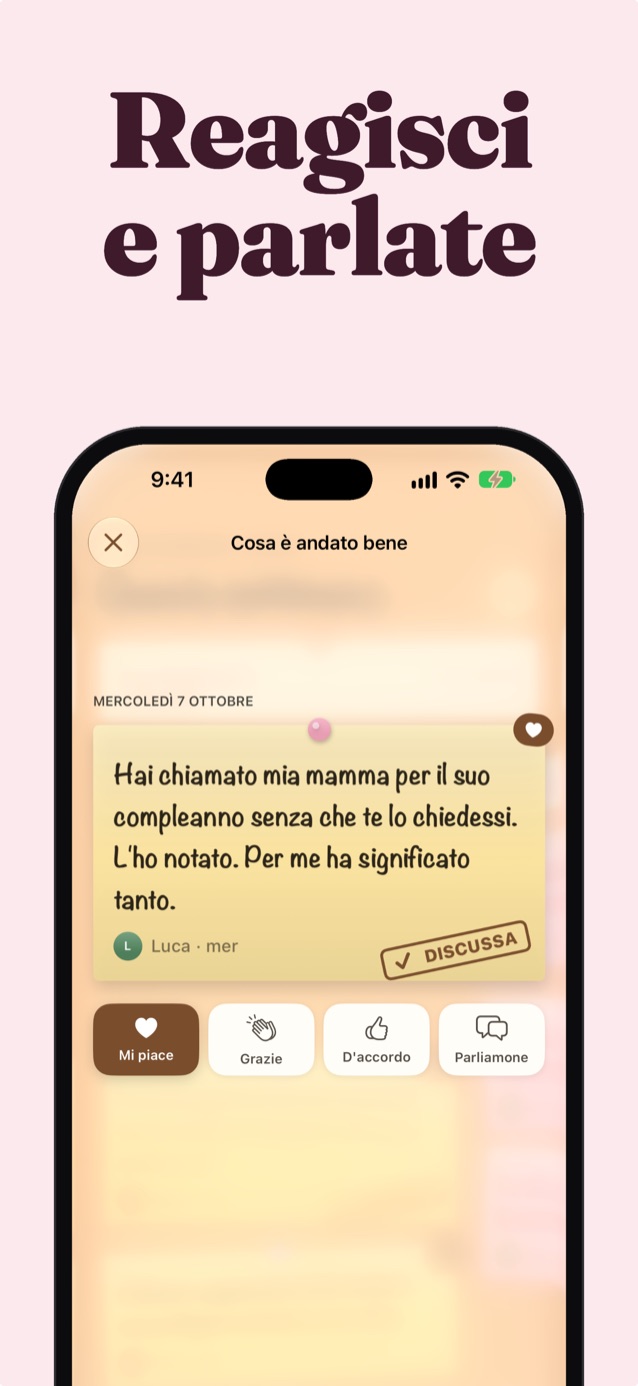 Reagite e parlate: una nota di Jonah con le reazioni Lo adoro, Grazie, D’accordo e Parliamone
