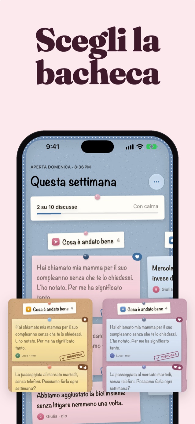 Scegli la tua bacheca: il tema Parete di foto con accanto le bacheche Bacheca di sughero e Fioritura