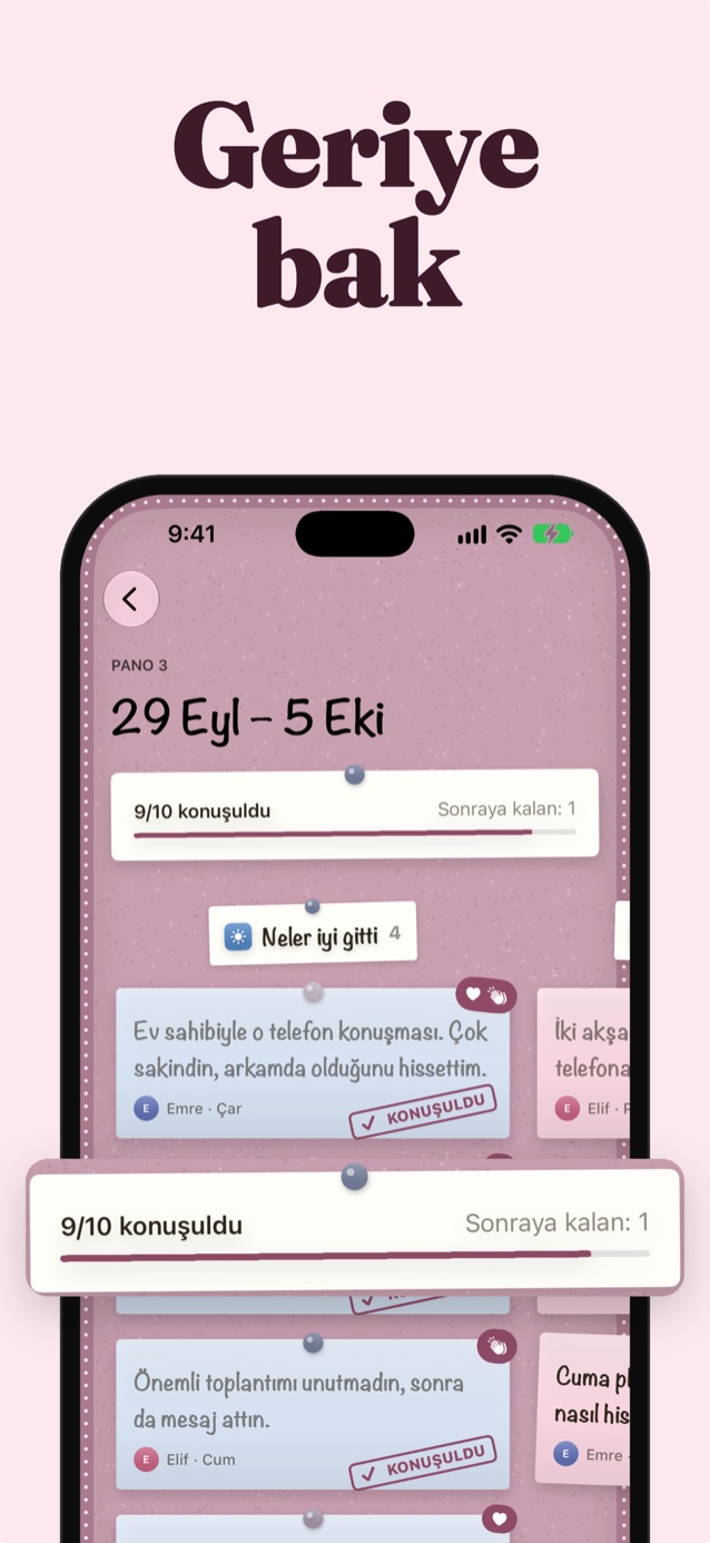Geriye bakın: Çiçek temasında 29 Eyl – 5 Eki haftasına ait geçmiş bir pano, 10 notun 9’u konuşulmuş
